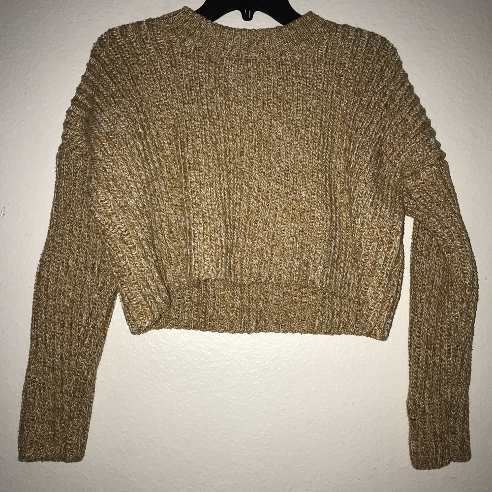 Thick Yellow Gold Crop Sweater